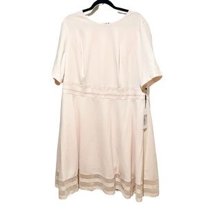NWT Calvin Klein Blush Pink Fit and Flare Short Sleeve Dress